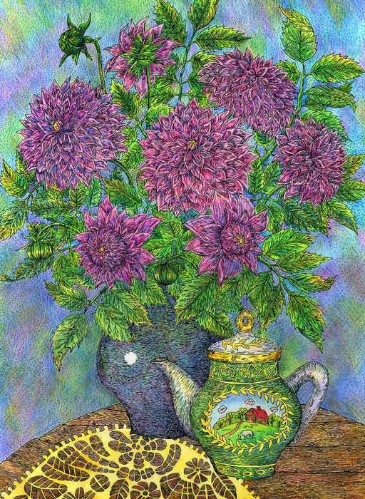 Beside the teapot