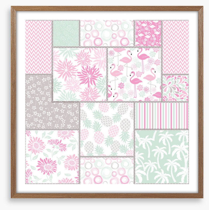 Pink flamingo patchwork