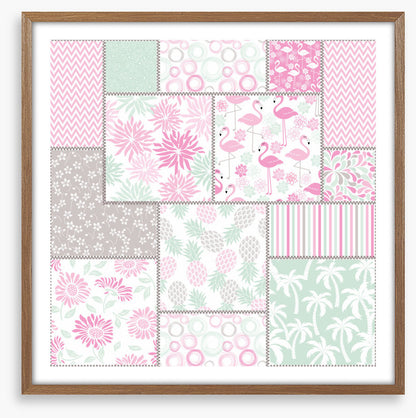 Pink flamingo patchwork