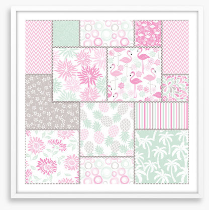 Pink flamingo patchwork