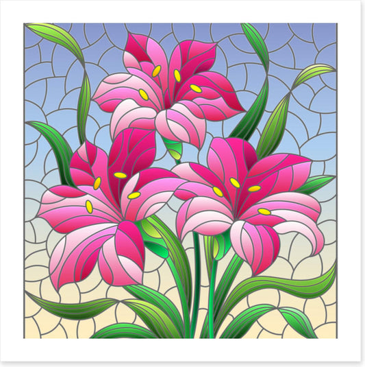 Pink lily window