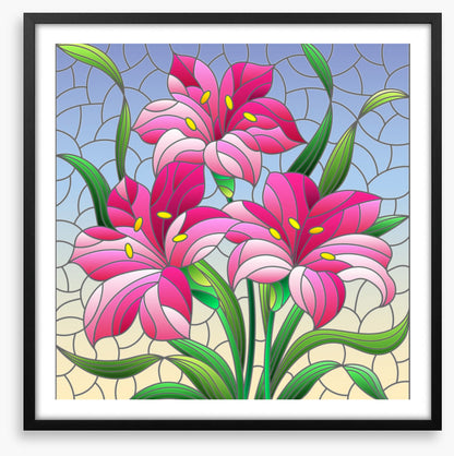 Pink lily window