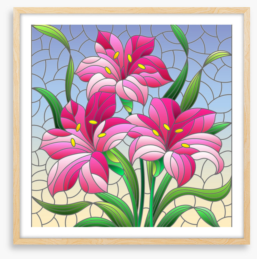 Pink lily window