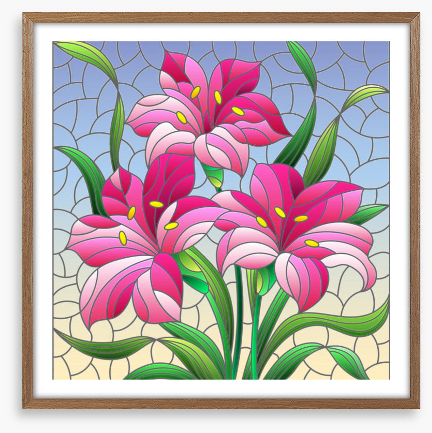 Pink lily window