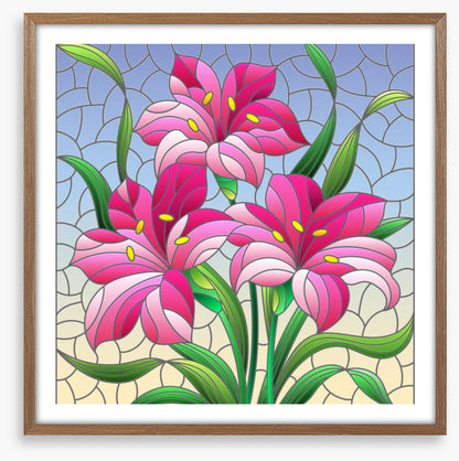 Pink lily window