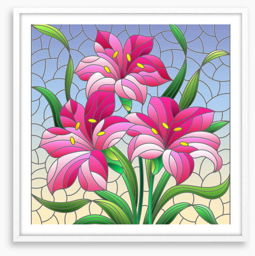 Pink lily window