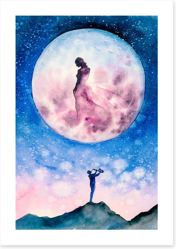 Woman in the moon