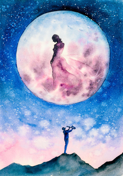 Woman in the moon