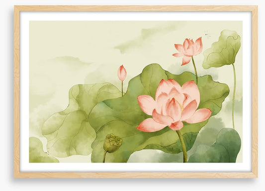 Pink lotus leaves