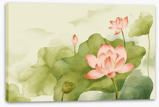 Pink lotus leaves