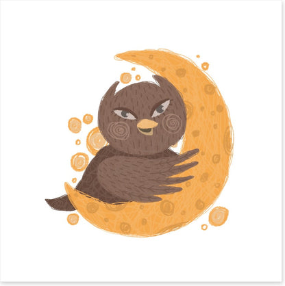 Orange moon owl
