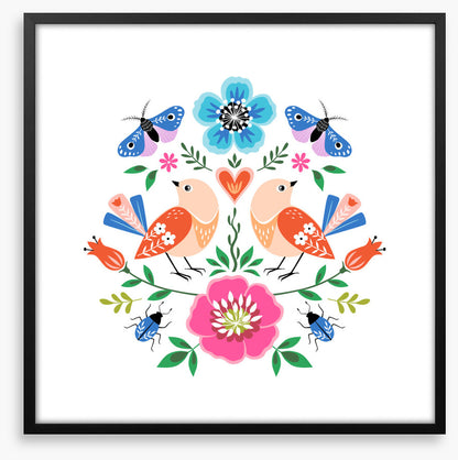 Bloom butterfly birds