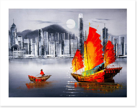 Victoria Harbour moon
