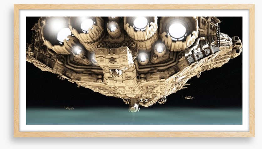 Behind the battleship