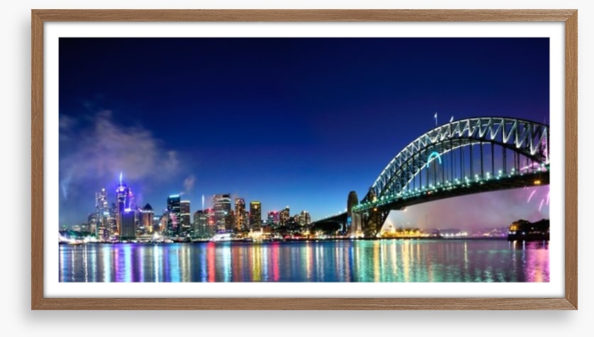 Sydney Harbour NYE fireworks panorama