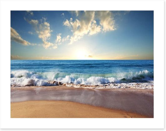 Gentle surf sunset