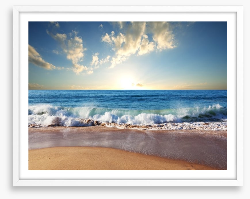 Gentle surf sunset