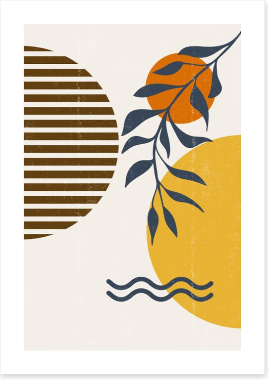 Retro sundown leaves