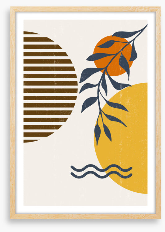 Retro sundown leaves