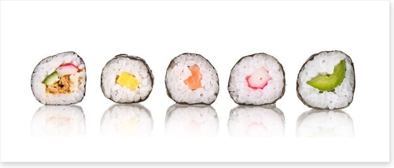 Sushi slice panoramic