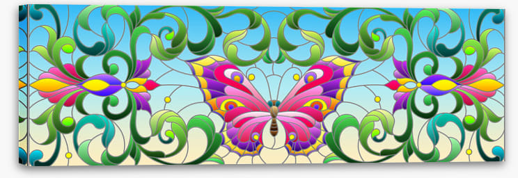 Butterfly leaves window