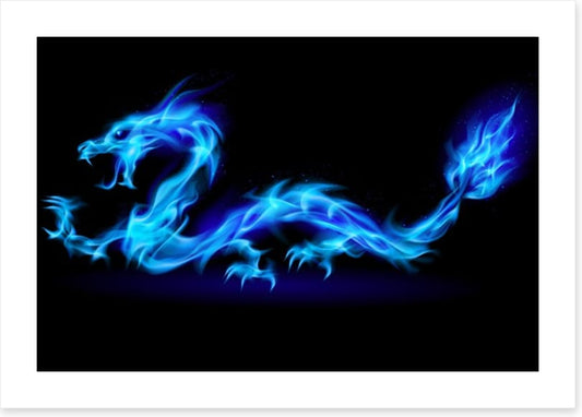 Blue fire dragon