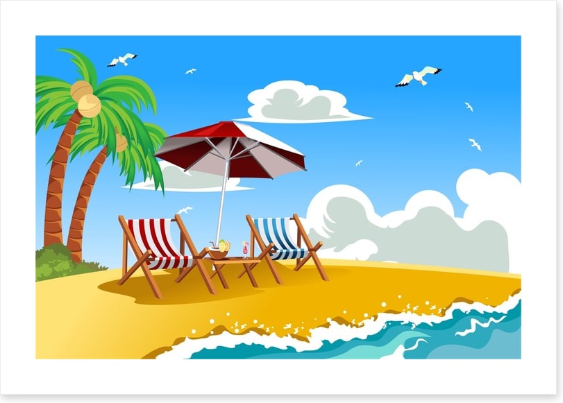 Deckchairs on the beach