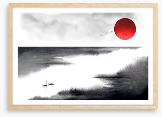 Below the rising sun