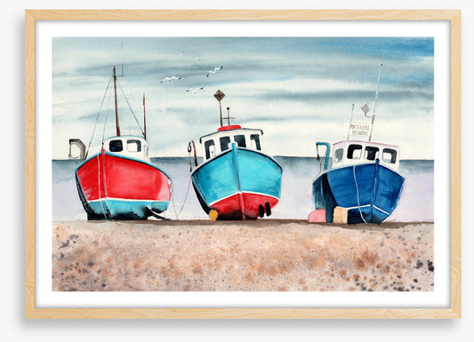 Three beached boats