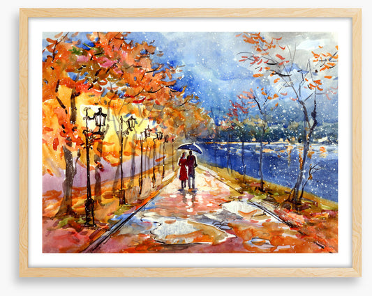 Through the autumn puddles