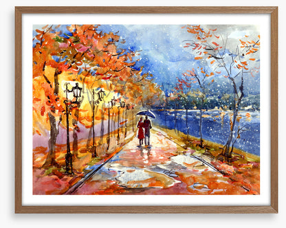 Through the autumn puddles