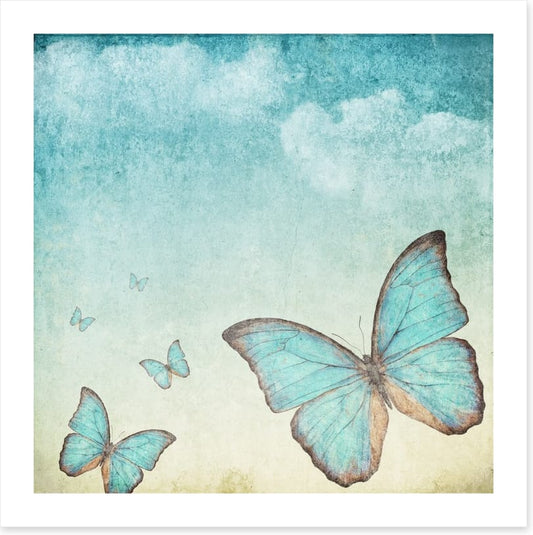 Vintage blue butterflies
