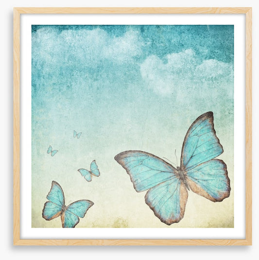 Vintage blue butterflies