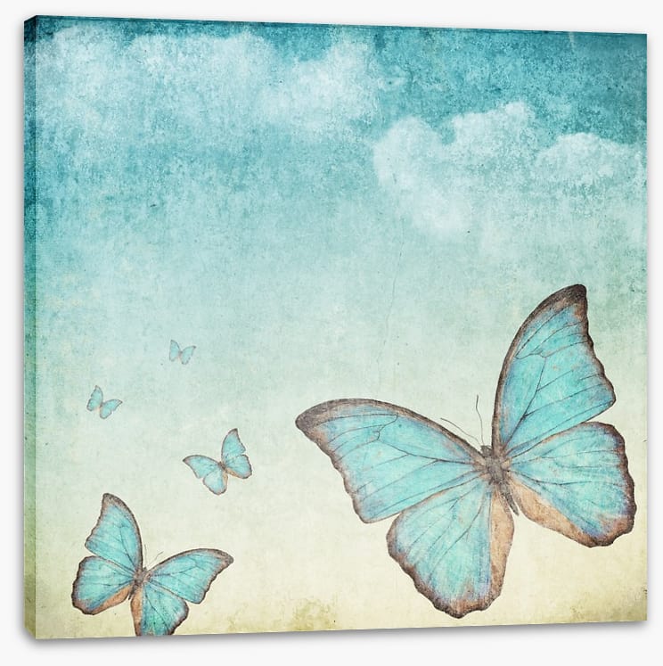 Vintage blue butterflies