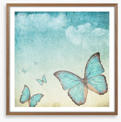 Vintage blue butterflies