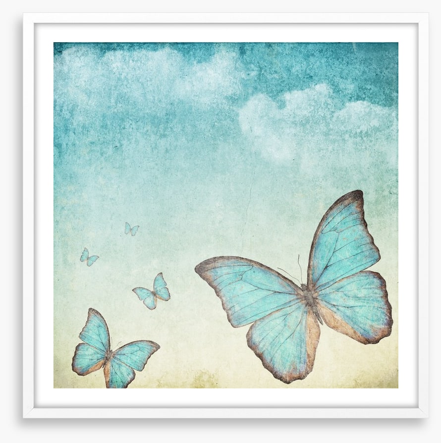 Vintage blue butterflies