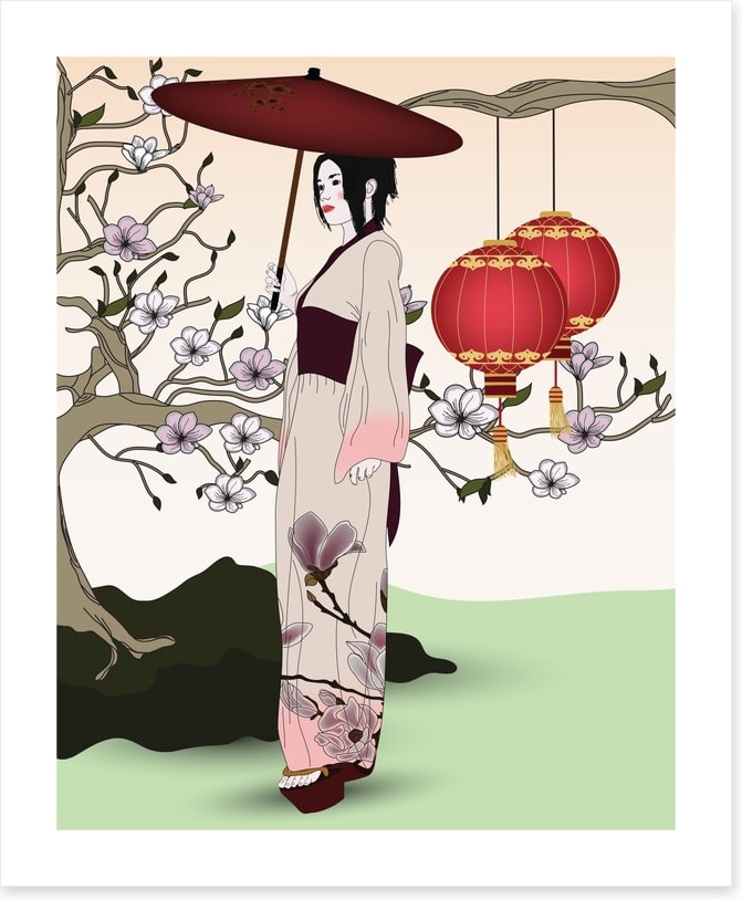 Geisha in the garden