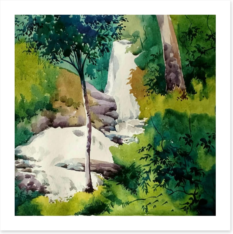 Green grass falls