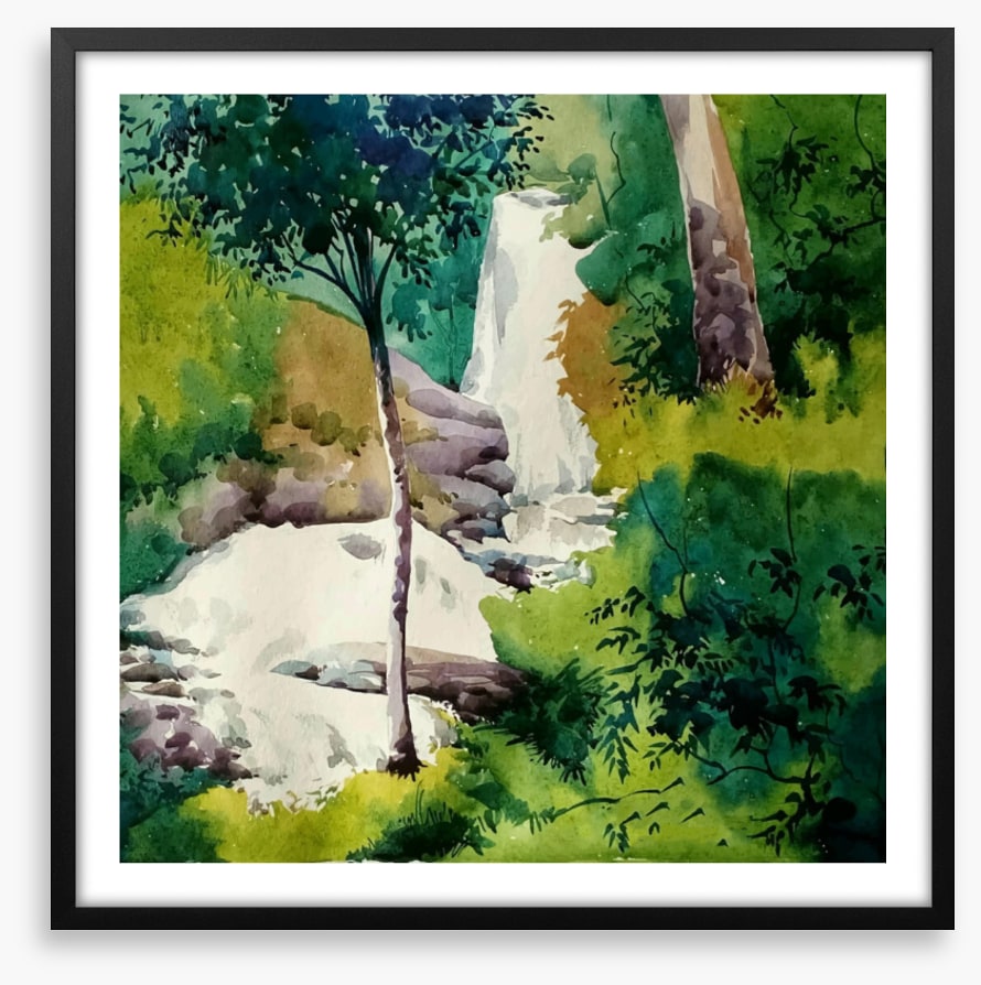 Green grass falls
