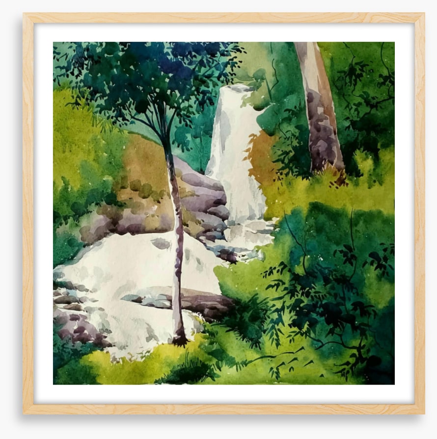 Green grass falls