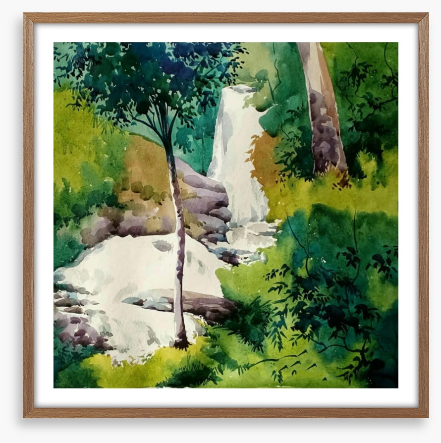 Green grass falls