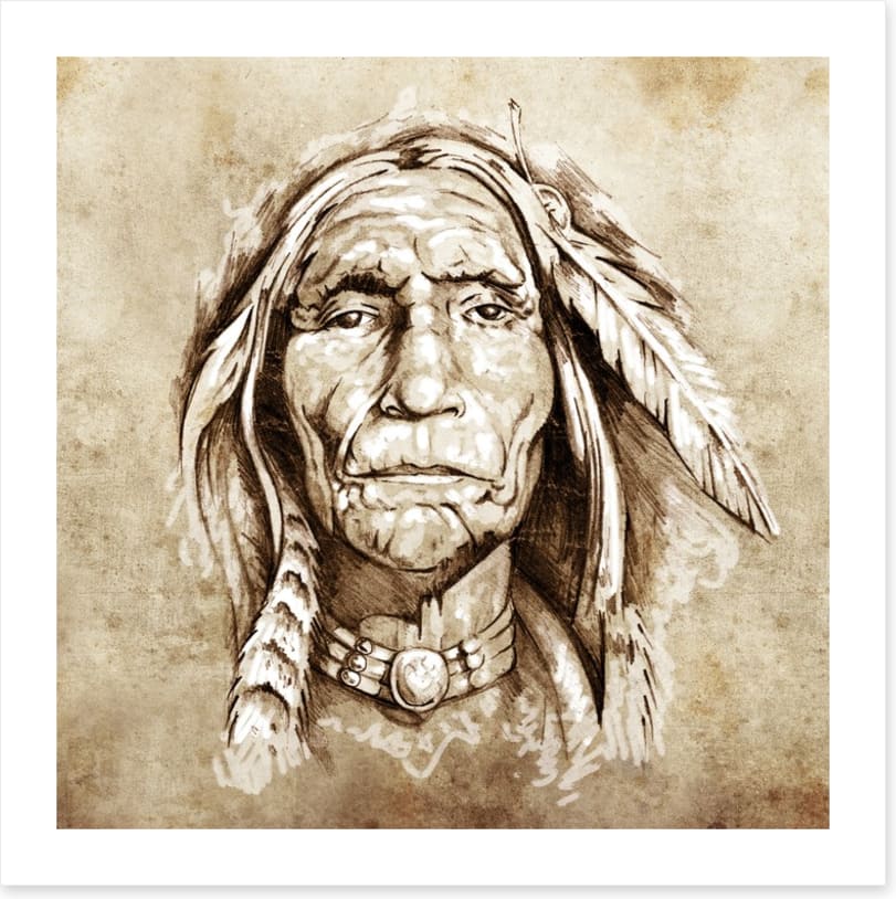 Portrait of a native American
