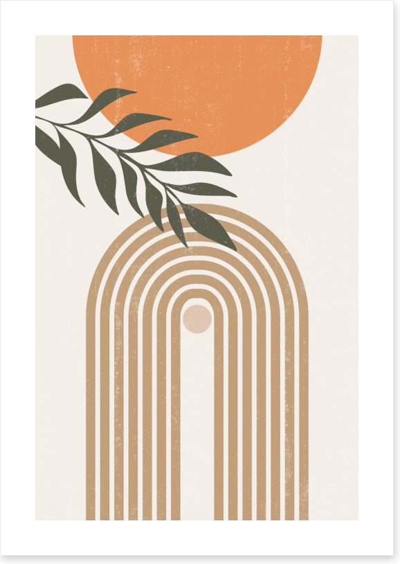 Retro rainbow leaves