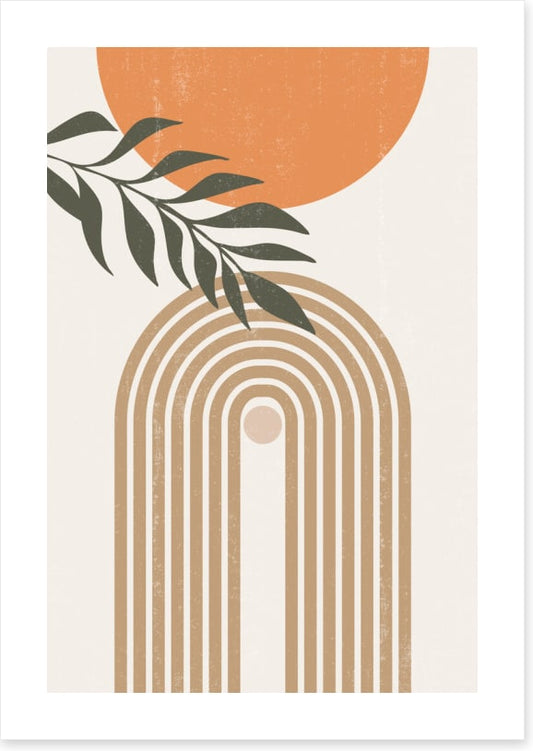 Retro rainbow leaves