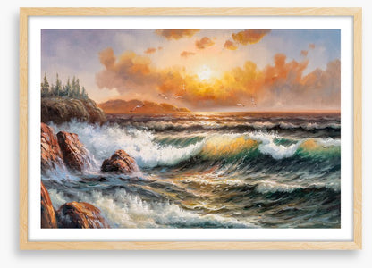 Wild wave sundown