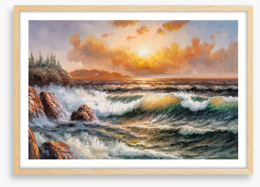 Wild wave sundown