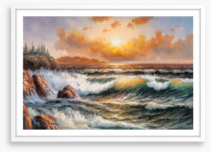 Wild wave sundown