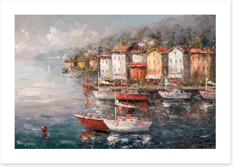 Stormy harbour sailboats