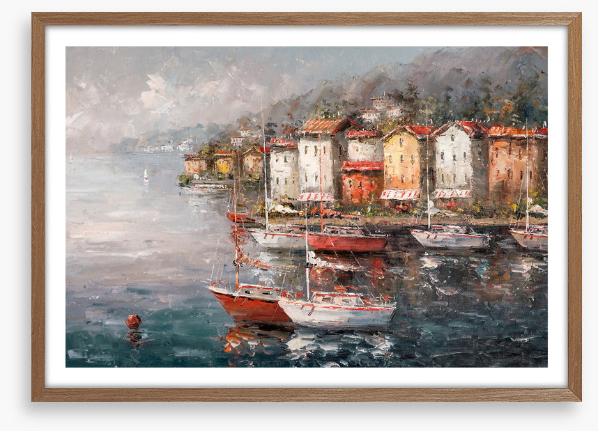 Stormy harbour sailboats