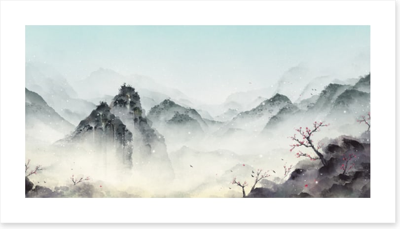 Mountain mist snow